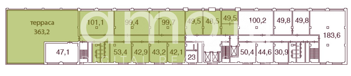 Планировка офиса 148-745 м², 4 этаж, БЦ «Сенатор на 17-й В.О. линии»